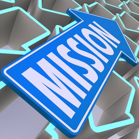 Mission blue arrowの写真素材