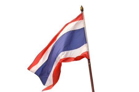Flag of Thailand or Siam in white backgroundの写真素材