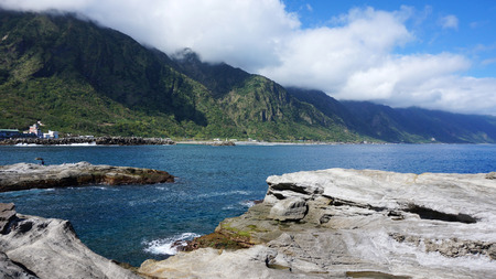 Scenic east coast shore line of Taiwanの写真素材