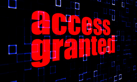 Pixelated words Access Granted on digital backgroundの写真素材