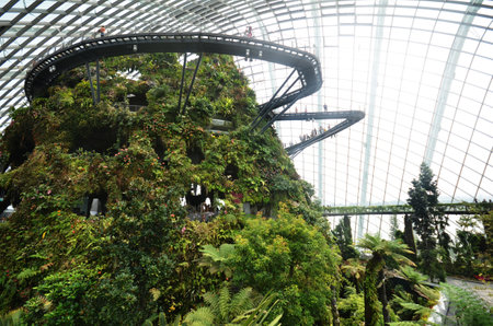 SINGAPORE- SEP 5: View of Cloud Forest at Gardens by the Bay on September 5, 2015. in Singapore....