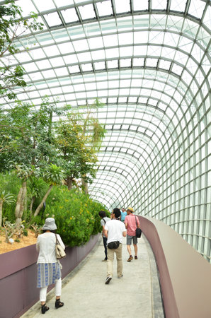 SINGAPORE- SEP 7: View of Flower Dome at Gardens by the Bay on September 7, 2015. in Singapore. Gardens by the Bay is a park spanning 101 hectares of reclaimed land.のeditorial素材