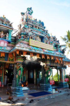 PENANG, MALAYSIA - NOV 26, 2015: Sri Aruloli Thirumurugan,Penang hill Hindu Temple,Penang Malaysia,people can seen exploring around it.のeditorial素材