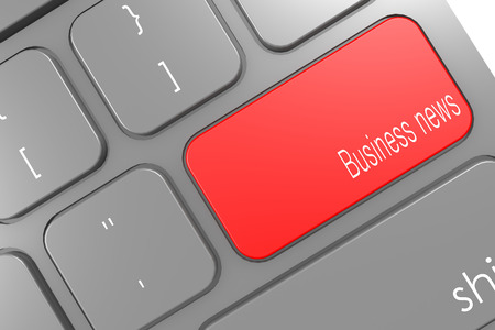 Business news word button on black computer keyboard image with hi-res rendered artwork that could...