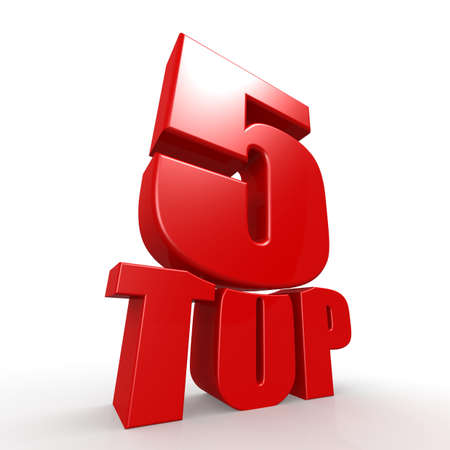 Top five word with white backgroundの写真素材