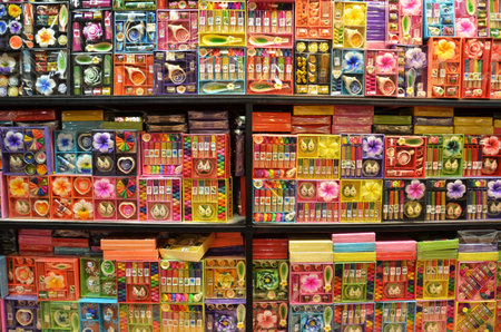 Flower soap at night market in Bangkok, Thailandのeditorial素材