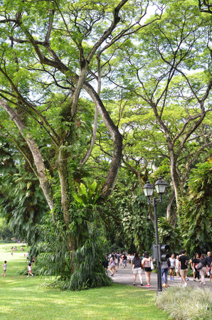 SINGAPORE- MAY 01, 2017: Istana Grounds is open to the public in celebration Labour Day. The Istana...