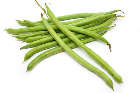 French green bean string isolated on white background