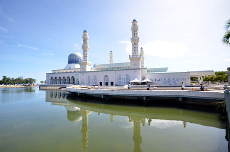 KOTA KINABALU, MALAYSIA- JUN 19, 2017: Masjid Bandaraya Kinabalu, Borneo, Sabah. The Kota Kinabalu City Mosque is the second main mosque in Kota Kinabalu, Sabah, Malaysiaのeditorial素材