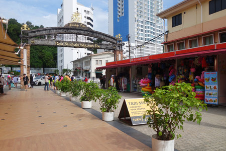 KOTA KINABALU, MALAYSIA- 24 JUN 2017: Jesselton Point Waterfront at Kota Kinabalu ,Sabah. Its a place to serves as ferry terminal for the Tunku Abdul Rahman Marine Park,のeditorial素材