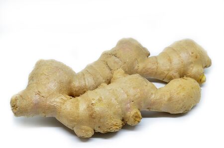 Fresh ginger isolated on a white background.