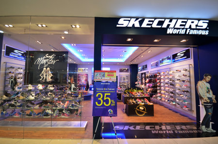 KOTA KINABALU, MALAYSIA- JUN 29, 2017: Sketchers outlet at Suria Sabah Shopping Mall, Malaysia. Skechers is an American shoe company founded by CEO Robert Greenberg and his son Michael in 1992のeditorial素材