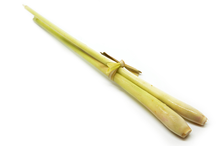 Bundle of fresh lemongrass isolated on whiteの写真素材
