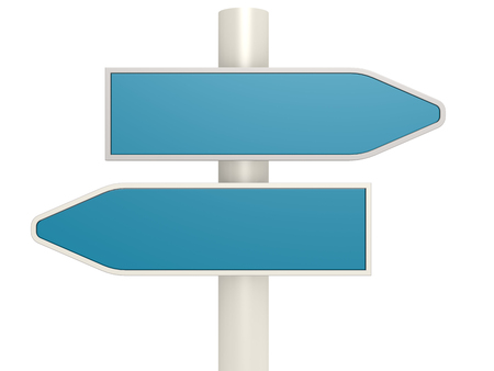 Blue two direction road sign, 3D renderingの写真素材