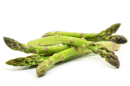 Delicious isolated asparagus on white backgroundの写真素材