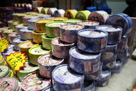 SHANGHAI, CHINA- JAN 22, 2018: Shop with Chinese souvenirs near Yuyuan Garden in Shanghai