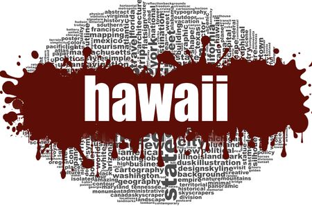 Hawaii word cloud design. Creative illustration of idea word lettering typography . 3D rendering.の写真素材