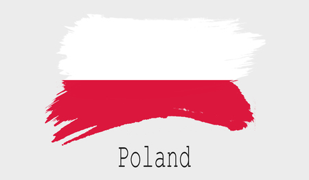 Poland flag on white background, 3d renderingの写真素材
