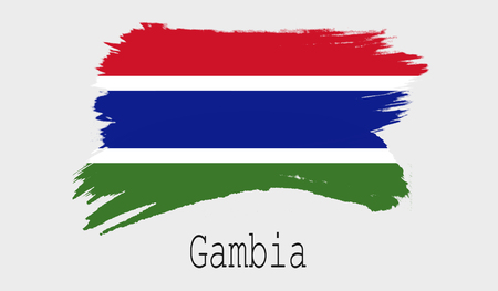 Gambia flag on white background, 3d renderingの写真素材