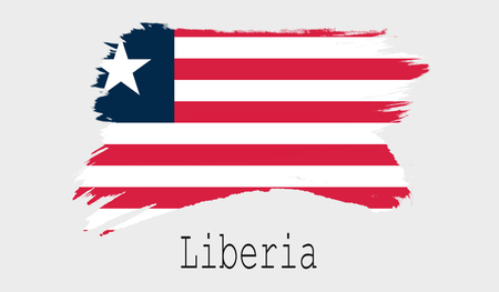 Liberia flag on white background, 3d renderingの写真素材