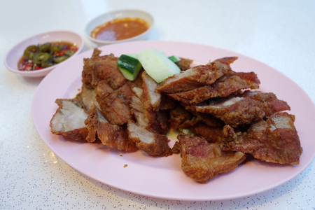 Deep fried pork belly. A famous Hakka cuisine in Asia.の写真素材