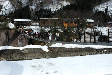 SHIRAKAWAï¼JAPAN- FEB 23, 2018: Shirakawa-go in Japan in the winter season. Shirakawago located in Gifu Prefecture.のeditorial素材