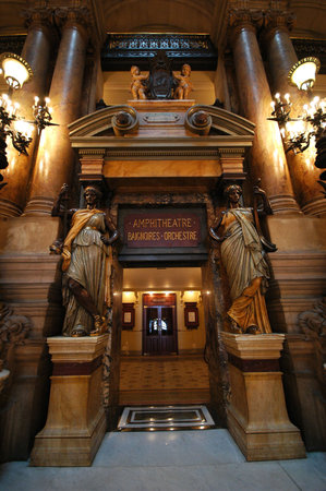 PARIS, FRANCE-23 JUL, 2018: Interior view of the Opera National de Paris Garnier, France. It was...
