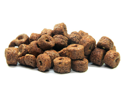 Chocolate cereal isolated on a white background