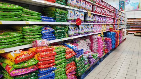JOHOR BAHRU, MALAYSIA- JAN 03, 2019: Personal hygiene detergent department in a shopping center in Johor Bahru, Malaysia.のeditorial素材