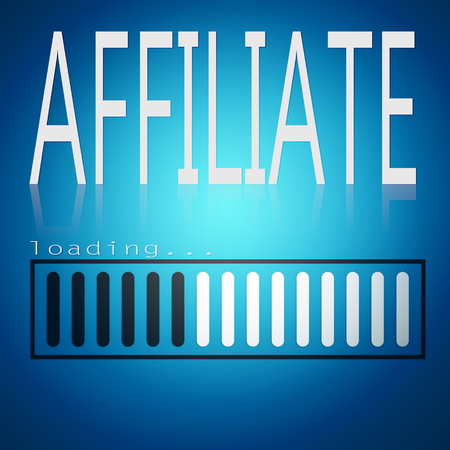 Affiliate word with blue loading bar, 3D renderingの写真素材