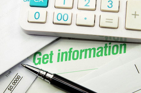 Get information printed on a book. Business concept