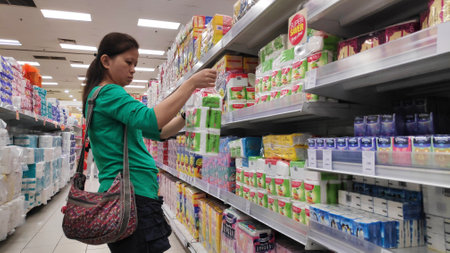 JOHOR BAHRU, MALAYSIA- 14 FEB, 2019: Varieties of toilet tissue on sale in a shopping center of...