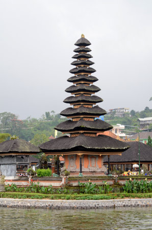 BALI, INDONESIA- 14 FEB, 2019: Pura Ulun Danu Bratan temple in Bedugul of Bali, Indonesia. It is a major Shaivite water templeのeditorial素材