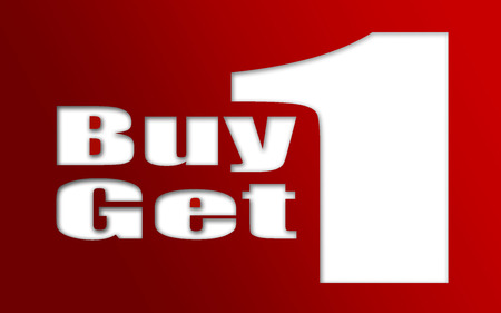 Buy one get one wordの写真素材