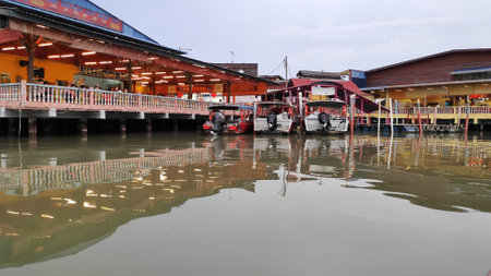 KUALA SELANGOR, MALAYSIA - 09 MAR, 2019: View of Kuala Selangor jetty which is departure point of Sky Mirror Tour.のeditorial素材