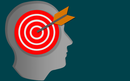 Target goal in human head, 3D renderingの写真素材