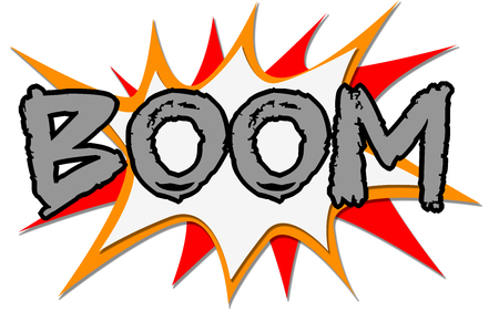 Boom text with comic book style, 3D rendering