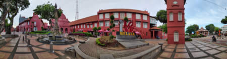 MELAKA, MALAYSIA - 25 JUN, 2019: Day view of Christ Church & Dutch Square in Malacca Malaysia. Melaka is one of the most popular tourist destinations within Malaysia.のeditorial素材