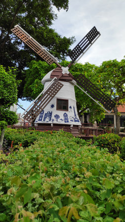 MELAKA, MALAYSIA - 25 JUN, 2019: Windmill in the Jonker Street is the centre street of Chinatown in Malacca. It was listed as a UNESCO World Heritage Site in 2008.のeditorial素材