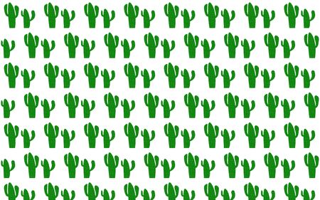 Seamless cactus pattern with white background, 3D renderingの写真素材