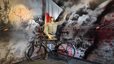 Singapore-Sep 06, 2019: Surrender Chamber at Sentosa. It depicted the formal Japanese surrender to the British in 1945 through wax modelsのeditorial素材