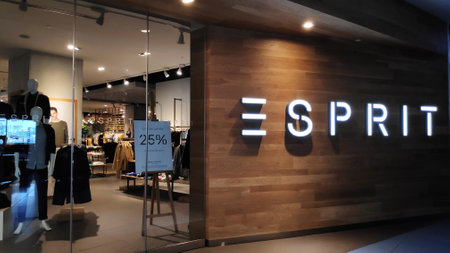 Singapore-Sep 06, 2019: Esprit brand name over a shop entrance in Vivocity, Singapore