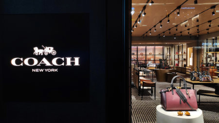 Singapore-Sep 06, 2019: Entrance to Coach store in Vivocity, Singaporeのeditorial素材