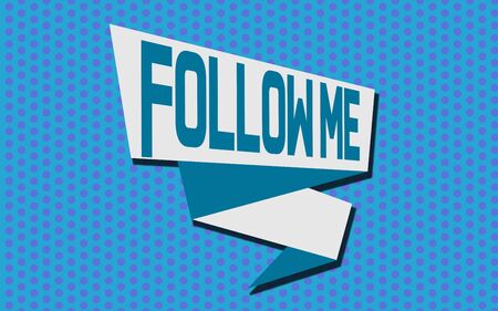 Ribbon banner with Follow me word, 3D renderingの写真素材