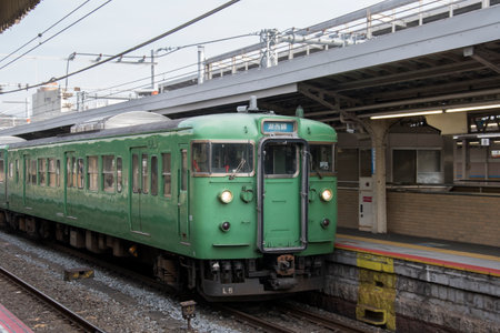 Kyoto, Japan- 27 Nov, 2019: Train waiting for passenger at the Kyoto station, Japan.のeditorial素材