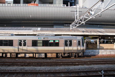 Kyoto, Japan- 27 Nov, 2019: Train waiting for passenger at the Kyoto station, Japan.
