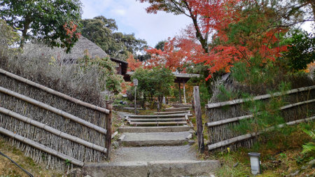 Kyoto, Japan- 27 Nov, 2019: View of Kodaiji temple gardens in Kyoto Japan. Kodaiji is a temple of...