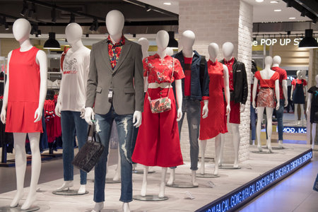 Johor Bahru, Malaysia- 26 Jan, 2020: Fashion clothes display in department store at Paradigm Mall...