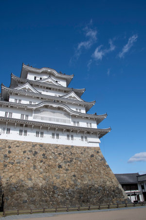 Tenshukaku of Himeji castle after repairing works ended 2015. National Treasure of Japan and UNESCO World Heritage Siteのeditorial素材