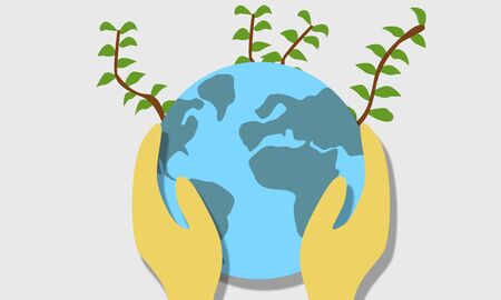 Earth day cartoon isolated on white. 3d rendering